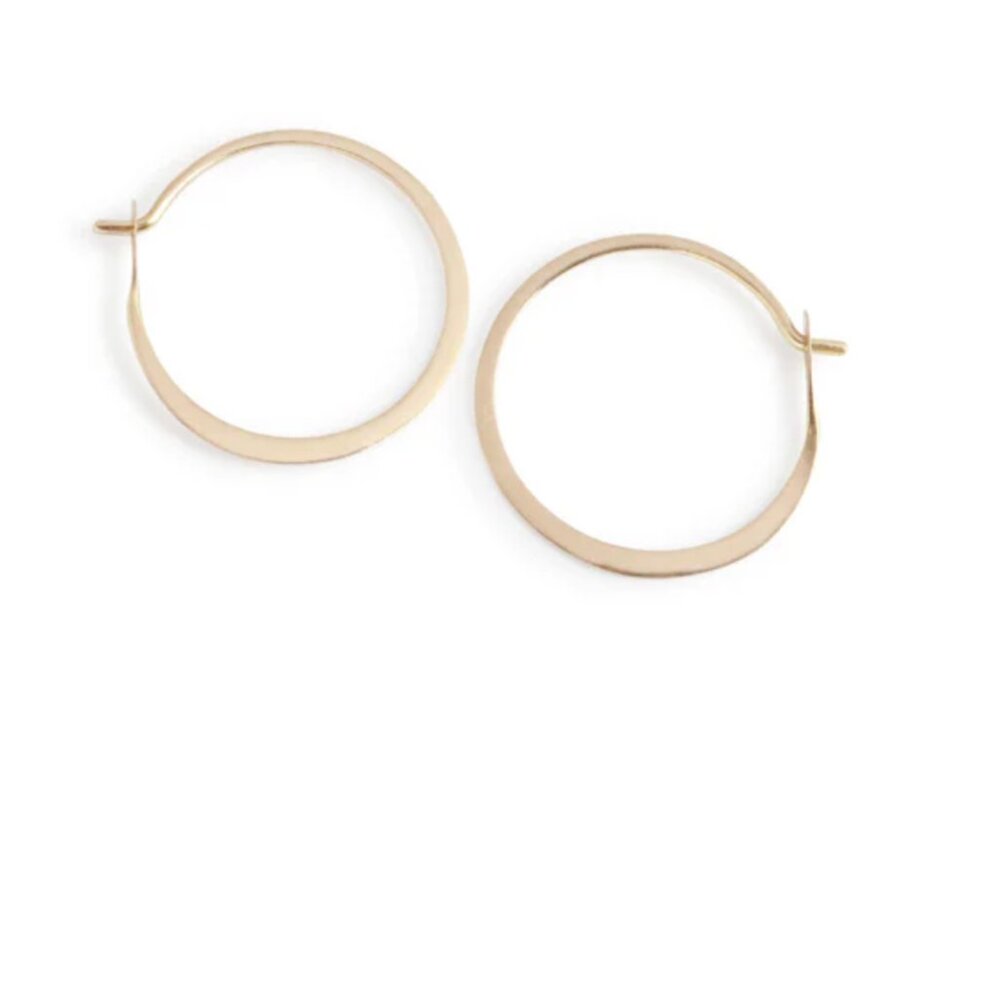 Melissa Joy Manning 3/4 Inch Round Hoop Earrings - 14k Gold